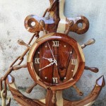 đồng hồ mỏ neo gỗ cẩm lai