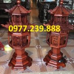 bán đèn mái chùa bằng gỗ hương 127cm