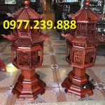 bán đèn mái chùa bằng gỗ hương 1m