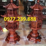 bán đèn mái chùa bằng gỗ hương 81cm
