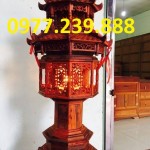 đèn thờ mái chùa bằng gỗ hương 91cm