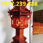 đèn thờ mái chùa bằng gỗ hương cao 81cm