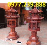 đôi đèn mái chùa bằng gỗ hương 81cm