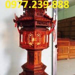 đôi đèn thờ mái chùa gỗ hương 91cm