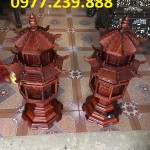 đôi đèn thờ mái chùa gỗ hương nhập