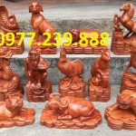 bán bộ tượng 12 con giáp gỗ hương