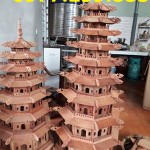 bán đèn thờ tháp mái chùa bằng gỗ hương bát giác