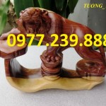tượng hổ gỗ trắc dây dài 20cm