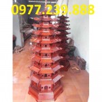 đèn thờ tháp chùa bằng gỗ hương 11 tầng cao 160cm