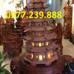 đèn thờ tháp chùa gỗ hương 7 tầng cao 900cm