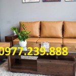 Sofa ghế gỗ chữ L cho căn hộ chung cư
