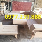 bộ bàn ghế sofa phòng khách chữ l bằng gỗ sồi