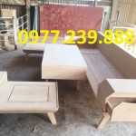 bộ bàn sofa đơn bằng gỗ sồi nga
