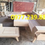 sofa gỗ chữ l hiện đại bằng gỗ sồi