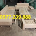 sofa gỗ chữ l hiện đại bằng gỗ sồi nga