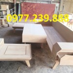 sofa gỗ chữ l hiện đại gỗ sồi nga