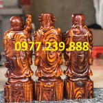 bộ tượng gỗ ông Phúc Lộc Thọ trắc 80cm